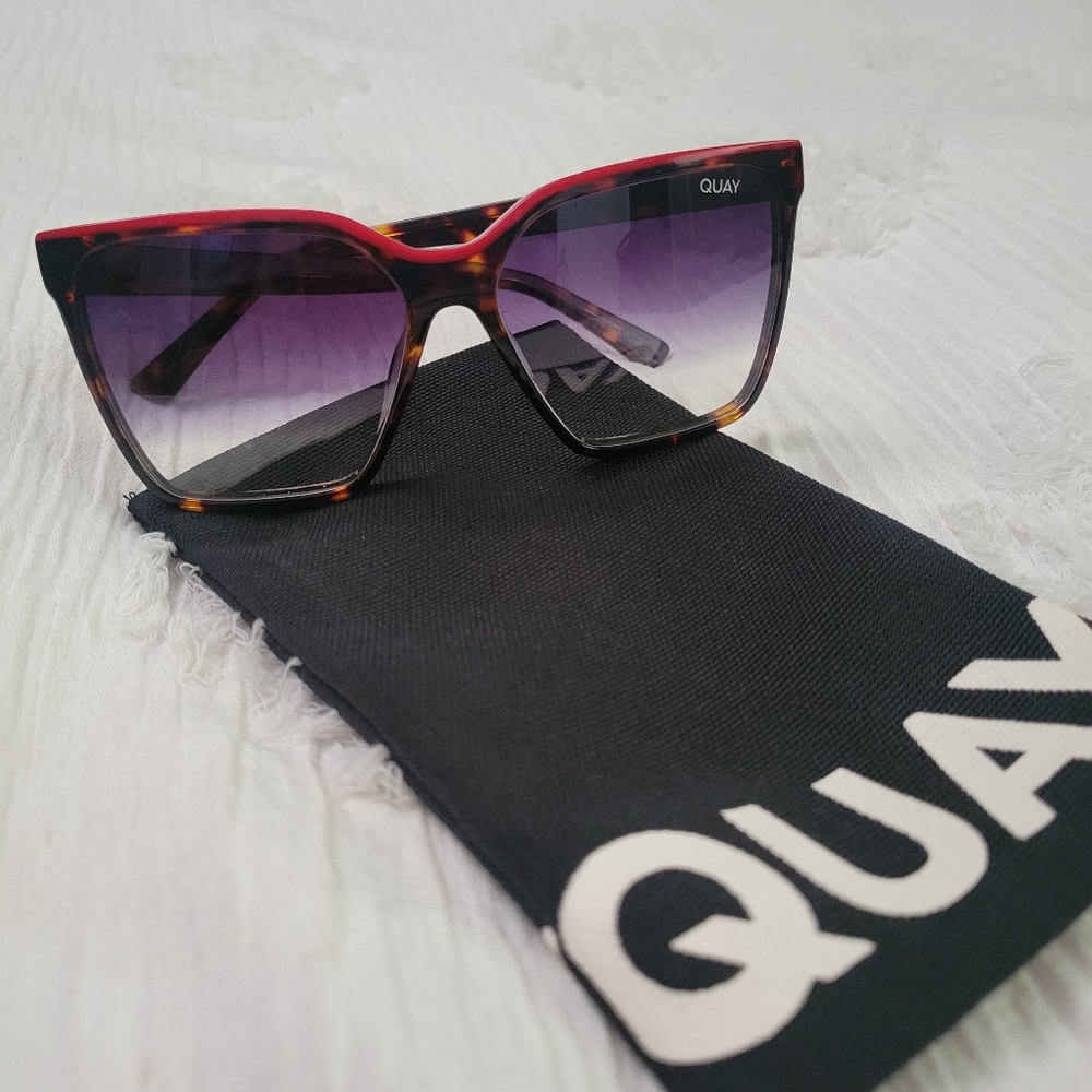 Quay Tortoise/ Red trimmed Sunglasses